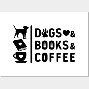 Dogs books coffee Posters and Art